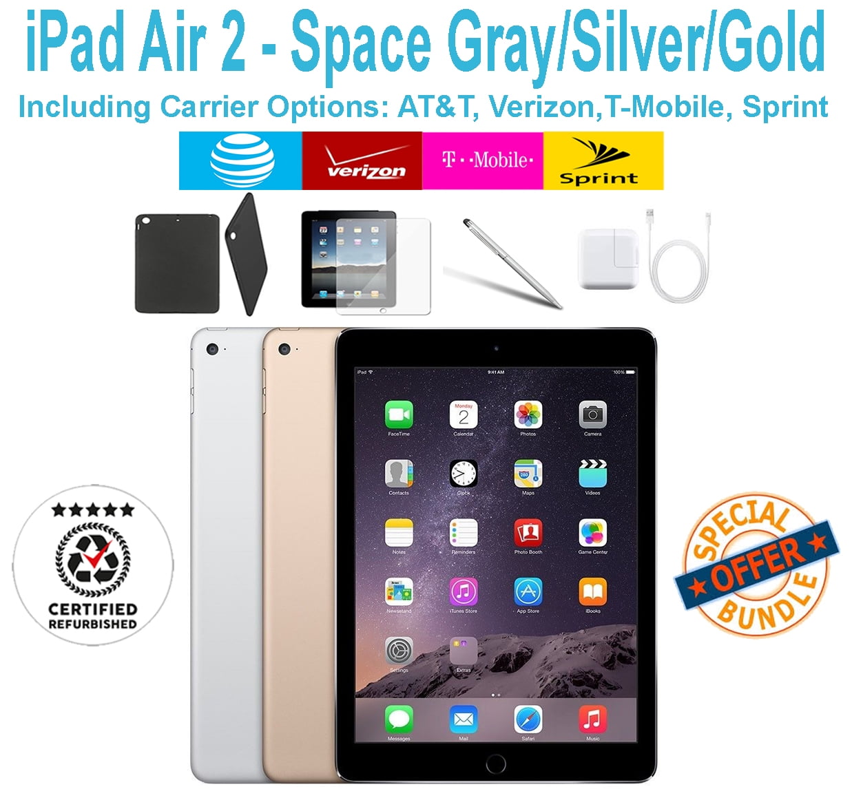Certified Refurbished) Apple iPad Air 1 -128GB Space Gray - WiFi 