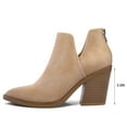 thumbnail image 5 of Pennysue Women's Middle Heel Ankle Booties Light Brown Thick Heeled Stacked Short Boots Size 8.5M, 5 of 8
