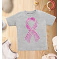 thumbnail image 4 of Shop4Ever Breast Cancer Pink Ribbon Word Montage Toddler's Cotton T-Shirt 5T/6T Heather Grey, 4 of 6