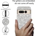 thumbnail image 6 of Compatible with Google Pixel 7 Pro Case Glitter Bling Google Pixel 7 Pro Phone Case for Girls Cute Bumper Shockproof Protective Cases (Silver), 6 of 14