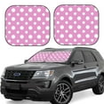thumbnail image 6 of Kdxio Purple And White Polka Dot Print 2-Piece Sun Shade Front Windshield - Foldable Car Front Window Sunshades for Most Sedans SUV Truck, 6 of 6