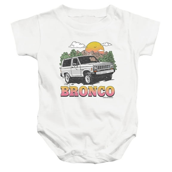 Ford Bronco In The Mountains Unisex Infant Snap Suit for Baby (24 Months) White