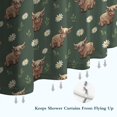thumbnail image 6 of Green Highland Cow Dinosaur Pattern Shower Curtain 36"x72" ,Bathroom Decorative Shower Curtains Set with 12 Hooks,Modern Waterproof Washable Shower Curtain, 6 of 6