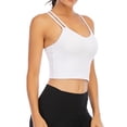 thumbnail image 5 of FANNYC Classic Women Criss-Cross Back Sports Bra Removable Padded Longline Strappy Sports Bras Medium Support Yoga Bra Crop Top Vest, 5 of 8