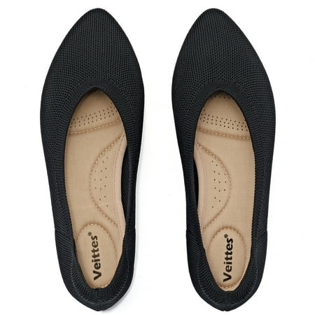 

Ataiwee Women s Wide Width Flats Shoes - Casual Comfortable Breathable Soft Ladies Slip on Knitted Ballet Shoes.