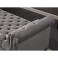 thumbnail image 5 of Rolled Arm Sofa Bench with Cylindrical Pillows, Rectangular End of Bed Bench Ottoman with Button-Tufted, Entryway Window Padded Seating Bench, Dark Grey, 5 of 7