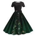 thumbnail image 1 of Mefallenssiah Robe Décontractée à Imprimé Floral pour Femmes, Manches Courtes, Col Rond, Hauteur Genou, 1 of 3