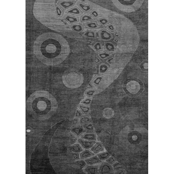 Ahgly Company Indoor Rectangle Oriental Gray Modern Area Rugs, 2' x 5'