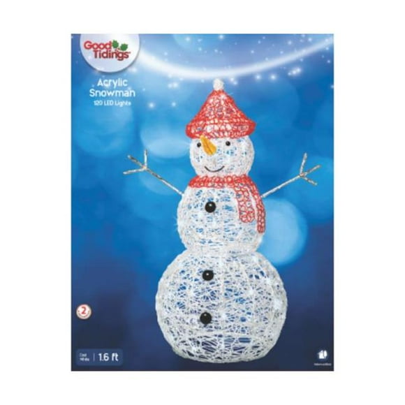 Illumax Chine Limitée G48 9949058 35,4 Po. Acrylique 80 Lumières à Effet Scintillant LED Snowman