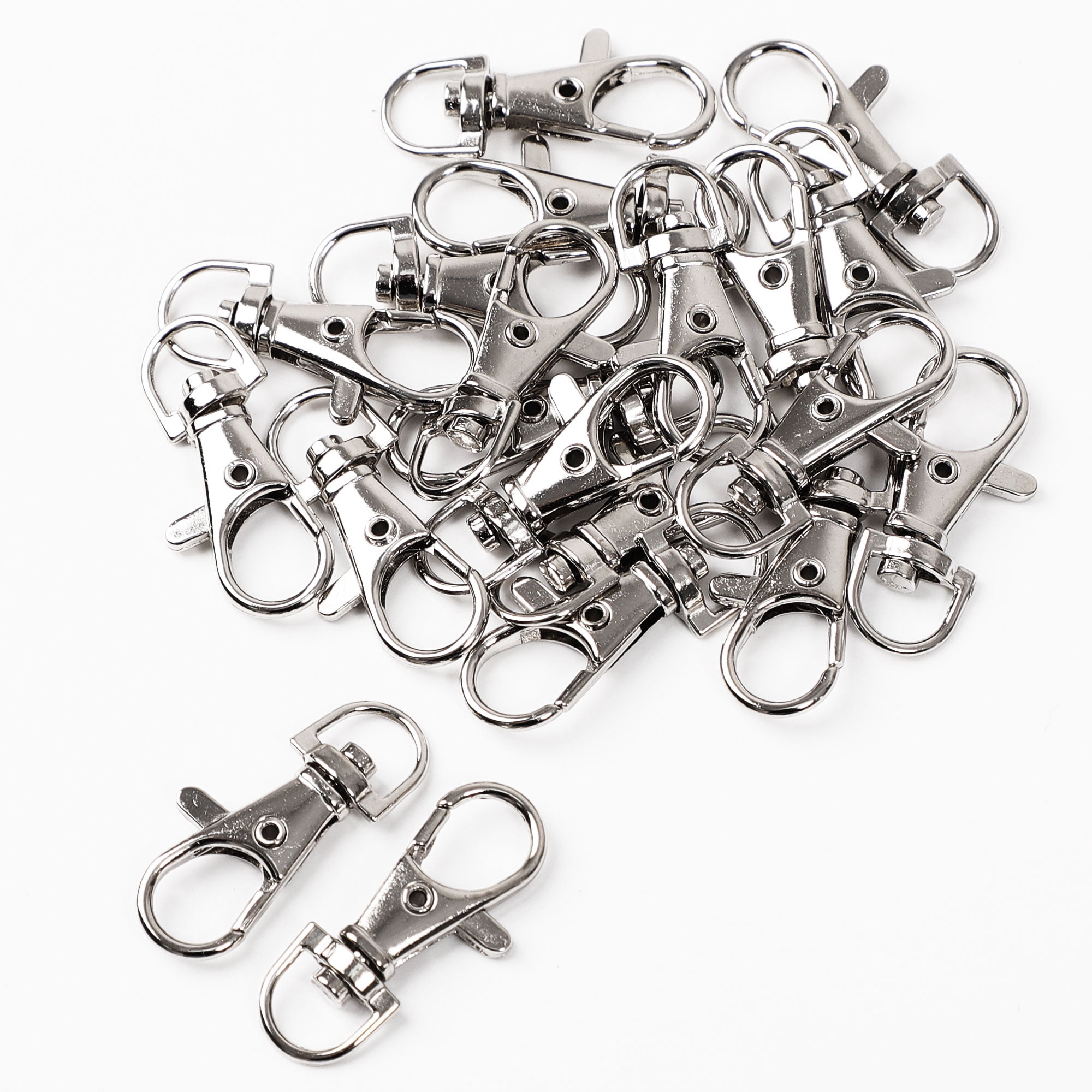 Unique Bargains 20 Pcs Metal Lobster Swivel Claw Clasps Hook Trigger Clip Buckle Keychains