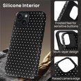 thumbnail image 3 of Magnetic Case for iPhone 15 Design, Compatible with MagSafe, Slim Protective Soft TPU Bumper Phone Cover Women Girls Case for iPhone 15-Polka Dot Aesthetics Black, 3 of 5