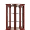 thumbnail image 5 of Curio Cabinet with Glass Doors, 6-Tier Glass Display Cabinet China Cabinet with Adjustable Shelves & Mirrored Back Panel, Corner Cabinet Glass Display Case for Living Room, Entryway, Cherry, 5 of 9