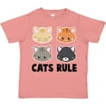 thumbnail image 3 of Inktastic Cats Rule with Cat Heads Boys or Girls Toddler T-Shirt, 3 of 5
