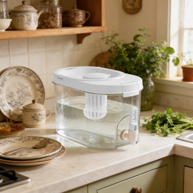 Cold Beverage Dispenser Jug With Tap Plastic Water Pitcher for Juice Tea and Camping