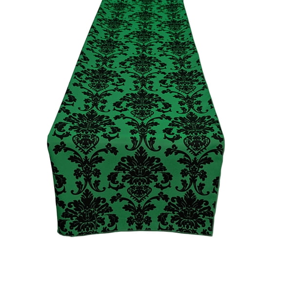 Poplin Damask Table Runner Valley Green