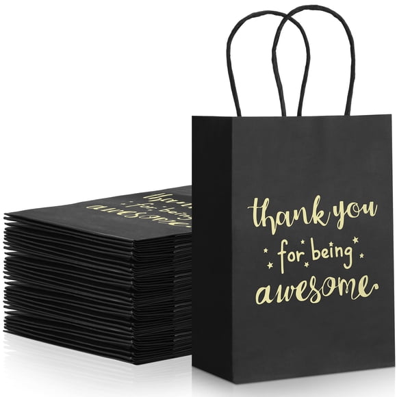 Jetec 50 Pcs Sacs-Cadeaux en Papier Merci Sac-Cadeau d'Entretien Ménager pour Travailleurs Sociaux Bénévoles Merci d'Être Génial Sac avec Poignées f