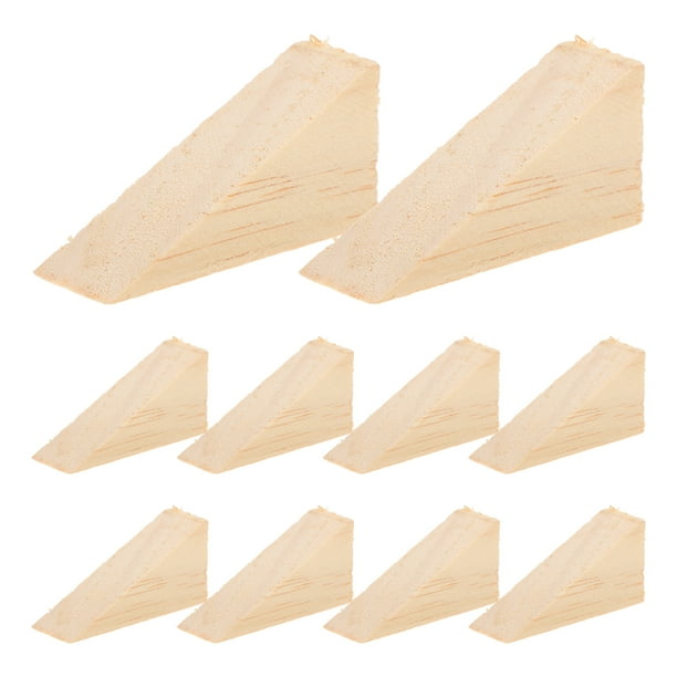 10 topes de puerta de madera antideslizantes, cuñas de madera, cuñas para la parte inferior de la puerta, 6 x 2 x 3 cm