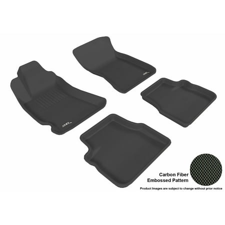 3D MAXpider 2009-2013 Subaru Forester Front & Second Row Set All Weather Floor Liners in Black with Carbon Fiber