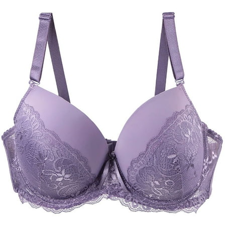 Women s Plus Size Full Coverage Underwire Unlined Lace Bra Wireless Balconette Bras Half Cups Women Bra Pack Clearance Sale