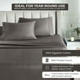 thumbnail image 3 of BNM Egyptian Cotton 850 Thread Count Bed Sheet Set, Full, Gray, 3 of 8