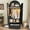 Black 2 Doors, variant on 71"H Arched Armoire Wardrobe Closet for Bedroom w/ Glass Door & LED Sensor Light, Wooden Wardrobe Closet Clothing Storage Cabinet w/1 Drawer & Hanging Rod