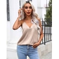 thumbnail image 4 of Ekouaer Women's Silk Satin Camisole Tank Tops V Neck Sleeveless Spaghetti Straps Blouse Casual Racerback Shirt, 4 of 6