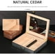 thumbnail image 2 of Humidor de puros con tapa de vidrio, higrómetro, humidificador y divisor, capacidad para 20 puros, ideal para viajes al aire libre, negocios y regalos., 2 of 5