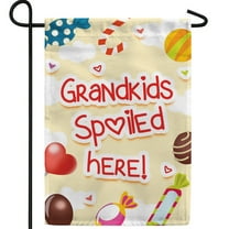 America Forever Grandkids Spoiled Here Garden Flag, 12.5 x 18 inches Double Sided, Grandkids Garden Flag,Grandkids Celebration Flag, Grandparents Gift Flag, Decorative Family Outdoor Flag for Yard
