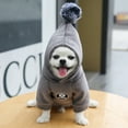 thumbnail image 3 of Pet Hoodie Pom Pom Keep Warmth Skin-friendly Thickened Dogs Hooded Sweatshirt for Winter-Grey,L, 3 of 8