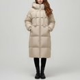 thumbnail image 2 of Winter Coats for Women Long Coat Winter Warm Thickened Down Alternative Overcoat Knee Length Loose Fit Hooded Jacket Outerwear For Cold Weather Winter Jackets for Women, 2 of 4