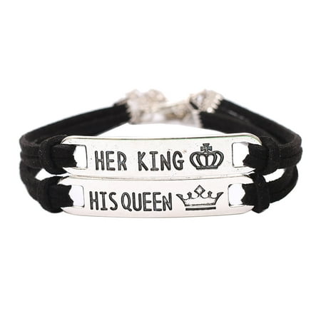 Outtop Her King His Queen Couple Lover Bracelets With Crytal Stone Crown Charm
