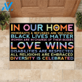 thumbnail image 3 of LGBT Doormat In Our Home Love Wins Gift | WELCOME MAT | HOUSE WARMING GIFT, 3 of 3