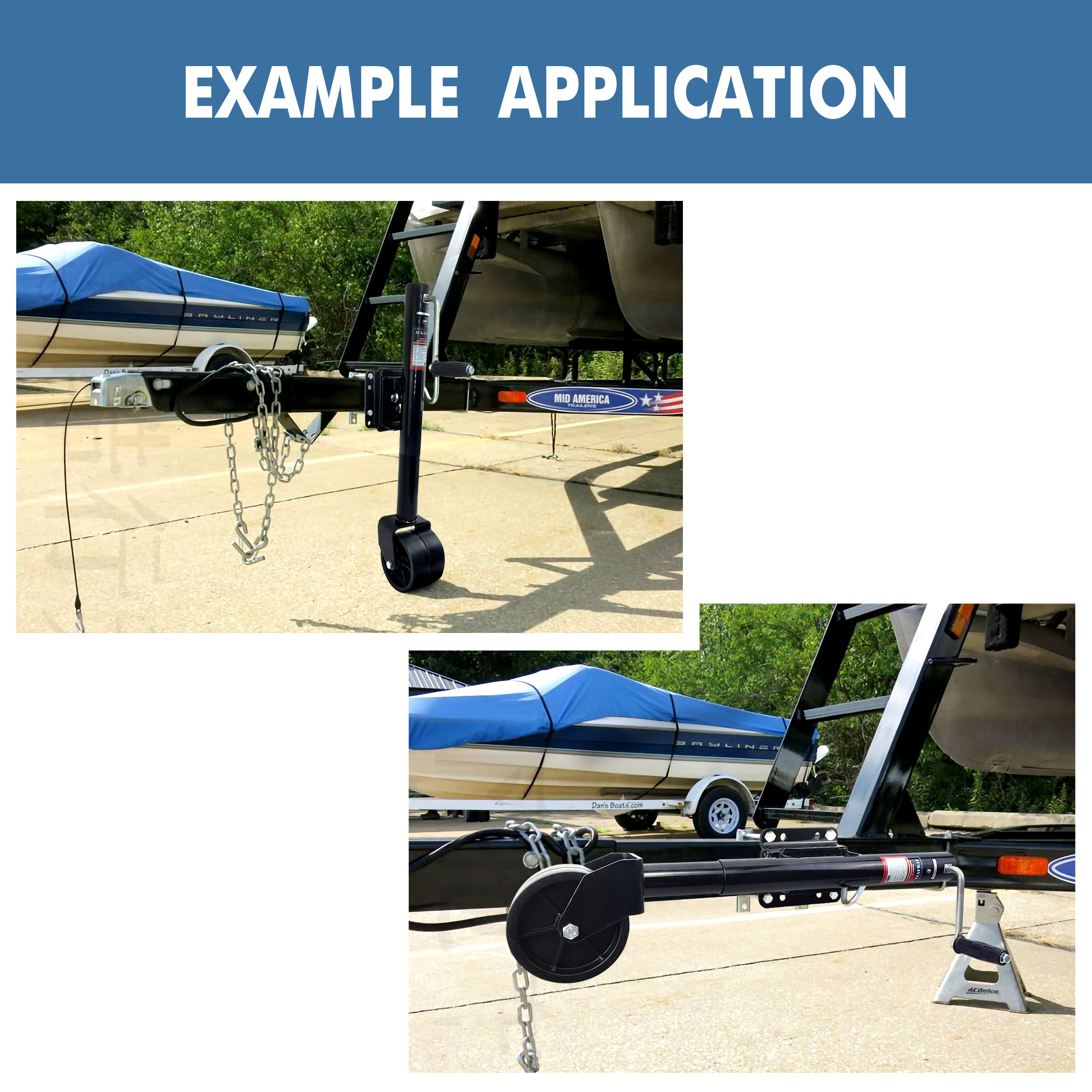 Aukayne Trailer Jack with Wheel Heavy Duty 2000 lbs 12" Hand Lift for RV Boat Anti Rust Galvanized