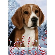 Best of Breed Beagle Winter Berries Large Flag