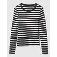 thumbnail image 5 of Camiseta GAP de manga larga con cuello redondo y rayas negras y blancas XXL, 5 of 5