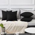 thumbnail image 1 of Deconovo Fundas de cojines decorativas - Juego of 4 Soft Linen Cushion Covers, Machine Washable Pillowcases for Sofa, Black, 16x16 Inch, 1 of 7