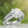 thumbnail image 5 of Mauli Jewels 3/4 Carat Halo Round Diamond Flower Engagement Ring for Women in 14K White Gold, 5 of 8