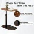 thumbnail image 5 of SUSUZI Portable C-Shaped Side Table – Adjustable Height Oval End Table (16"x12") for Living Room Bedroom, MDF & Metal Snack/Laptop Table with Lower Storage Shelf (Black, Quick 10-Min Assembly), 5 of 6