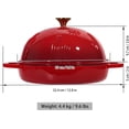 thumbnail image 5 of Flavehc Bread Oven Cast Iron Bread Dutch Oven with Cloche Lid for Bread Baking Red Enameled Cast Iron Bread Oven with Dome Lid for Sourdough, 5 of 6