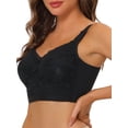 thumbnail image 5 of SOSTEN CHIC para Mujeres, Sujetador de Cobertura Completa, Tirantes Anchos, Con Corte Larga, Bralette Sin Aros, Talla C 42, Negro, 5 of 5
