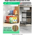Upgraded 2 Pack Narrow Under Sink Organizer, Height Adjustable 2Tier