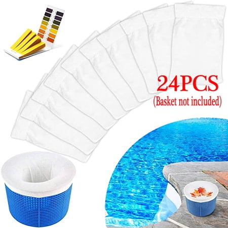 24 Pack Skimmer Basket Filter  Nylon Fabric Filter  Pool Skimmer Filter  Pool Filter Saver Socks Net  Swimming Pool Skimmer Socks  Skimmer Net  Swimming Pool Skimmer  Skimmer Basket for Swimming Pool