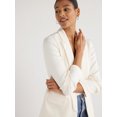 thumbnail image 4 of Scoop Women's and Women’s Plus Relaxed Ultimate ScubaKnit Blazer with Scrunch Sleeves, Sizes XS-4X, 4 of 5