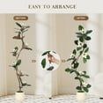 thumbnail image 2 of ChaoLink 5ft Rubber Tree Artificial Plant in White Planter, Faux Floor Plant with 7 Magnolia Flowers, Indoor Home Decor, 2 of 5