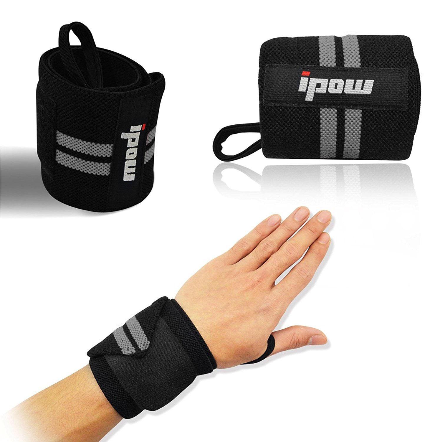 Wrist Wrap Support Bands Brace Gym Straps Deadlifting Wrist 18" Crossfit Workout 