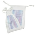 thumbnail image 2 of Abstract Art Fabric Pouch Set of 2, Doodle Style Half Circle Motifs Holographic Scale Gradient Concept, Drawstring Bag for Toiletries Masks and Favors, 9" x 6", Pale Blue and Lavender, by Ambesonne, 2 of 2