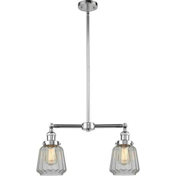 Chandeliers 2 Light Fixtures With Polished Chrome Finish Cast Brass Glass Material Medium 21 200 Watts Com Chrome Finish Cast Brass Glass Material, 2 Light Polished Chrome Chandelier