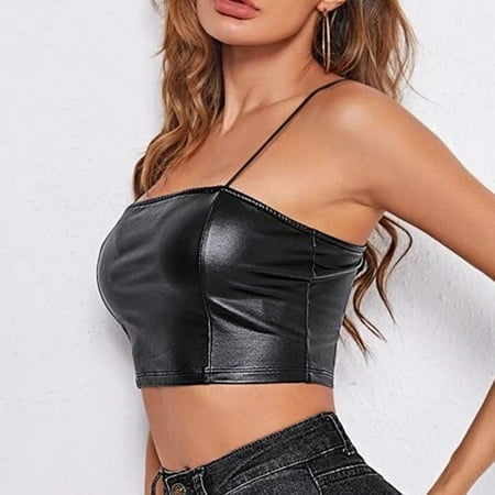 

WQJNWEQ Sexy Lingerie for Women Clearance Women Fashion Sexy Sling Tanks V-neck Artificial Leather Underwear Lingerie Valentines Day Gifts Black
