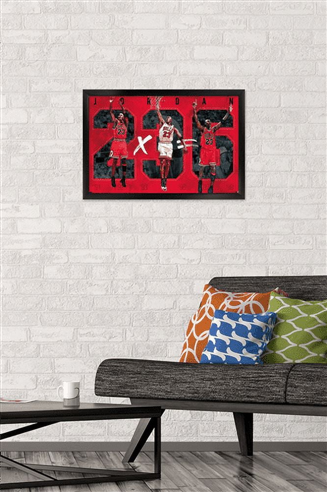 Michael Jordan - Six Wall Poster, 14.725" x 22.375", Framed