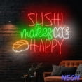 thumbnail image 4 of Handmadetneonsign Sushi Makes Me Happy Neon Sign, Japanese Sushi Led Sign, Sushi Restaurant Wall Decor 76884, 4 of 5